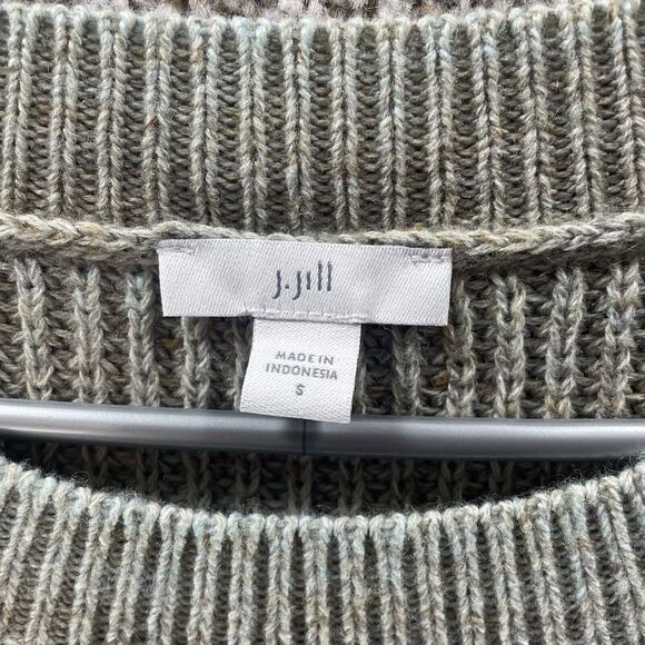 J Jill Sweater Womens Small Grey Striped Long Sleeve Pullover Preppy Casual Crew - Picture 6 of 12